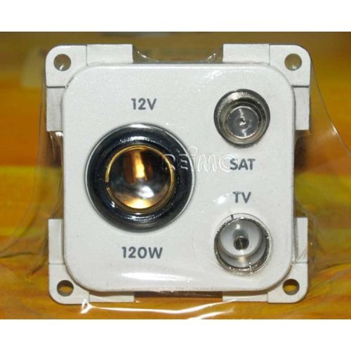 12V/TV/Sat socket outlet white