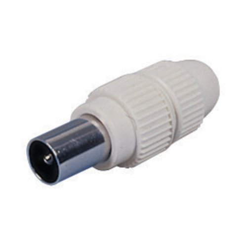 Coax plug for TV-reception, white