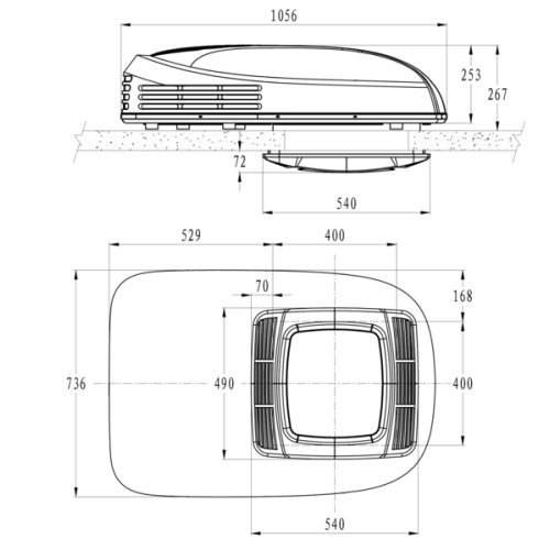Roof air conditioner CoolSky 3300 W black