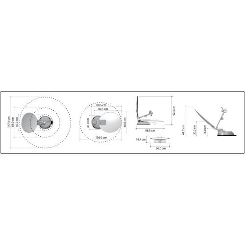 65 cm Roofmounted Multi Satellite System X65 Single