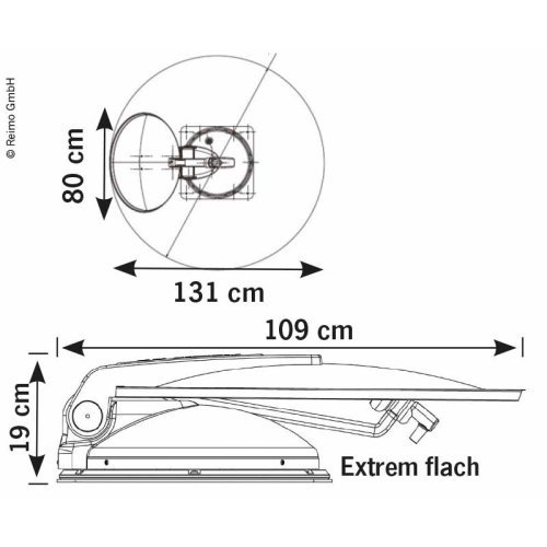 Automatic satellite system Travelsat 80 with Astra, incl. control unit