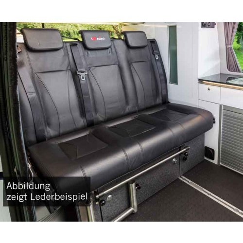 Sleeping bench VW T6/5 Trio Style V3000 Gr.8 3-seater upholstery leather 2-colou