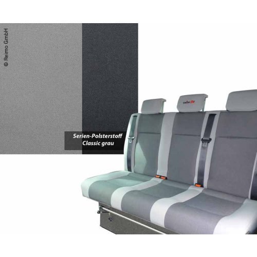 Sleeping bench VW T6/5 V3100 Gr.8 rigid 3-seater cushion classic grey 2fbg.Rech