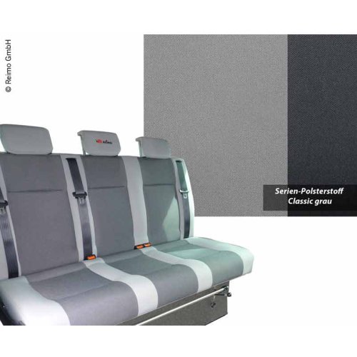 Sleeping bench VWT6/5 V3100 size 10 rigid,3-seater,pad. Classic Grey 2fbg.warmth