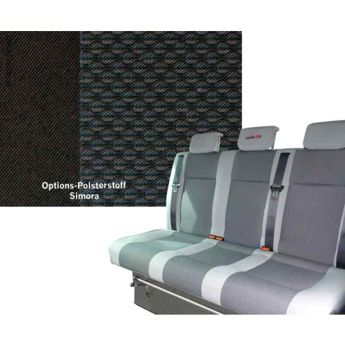 Sleeping bench VW T6 V3100 size 14 rigid, 3-seater, upholstery Simora T6 2fbg. right