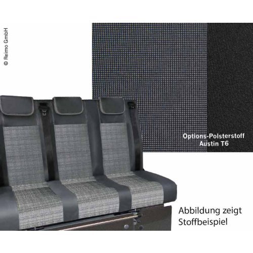 Sleeping bench VW T6 V3100 size 17 rigid, 3-seater, upholstered Austin T6 2fbg. heat.