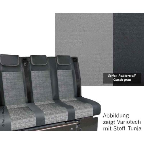 Sleeping bench Merc. Vito LR 2015 V3000 Gr.17 3-seater Pols. Classic grey 2fbg.