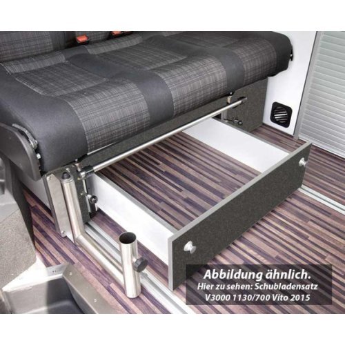 Drawer sleeping bench Merc. Vito V3000 Gr.14 CityVan decor basalt mounted