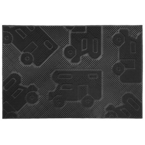 Foot mat CAMPER MAT 40x60cm, black, with motive: Motorhome+Caravan
