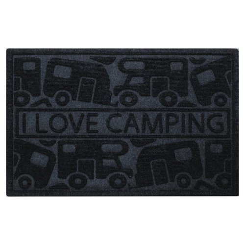 Foot mat KERA KAMP 40x60cm, black, PP/Rubber, Motive: Motorhome/Caravan
