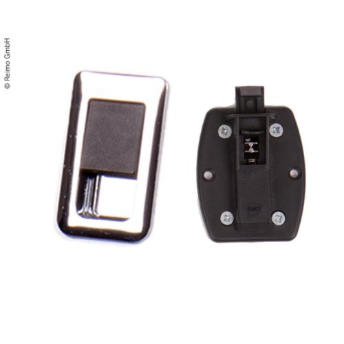 Door lock 36x59mm chrome/black Door thickness 12-18mm