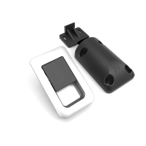 Snap lock 36 x 59 mm for door thicknesses 12 - 18 mm - Matt Chrome / Black