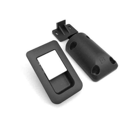 Snap lock 36 x 59 mm for door thicknesses 12 - 18 mm - Matt Black / Chrome