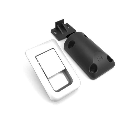 Snap lock 36 x 59 mm for door thicknesses 12 - 18 mm - Matt chrome