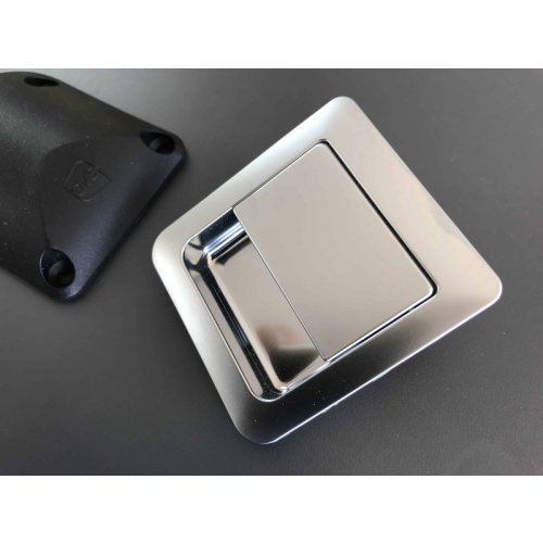 Snap lock 55 x 59 mm for door thicknesses 12 - 18 mm - Matt chrome