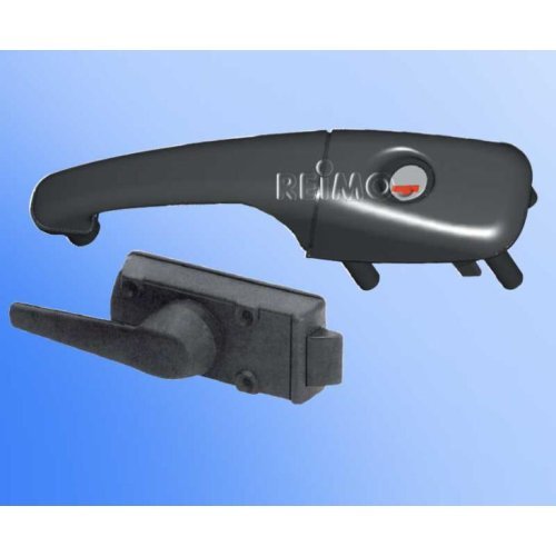Door lock CARAVAN right, without cylinder and key, black