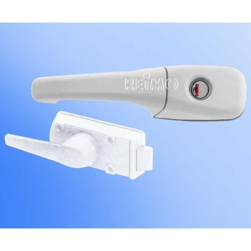 Door lock CARAVAN right, without cylinder and key, white