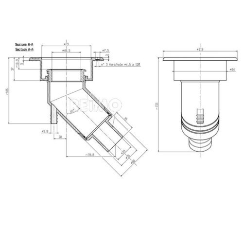 Filling spout 40mm,long,sch