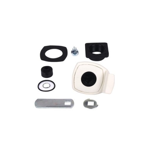 Square white flap lock with handle