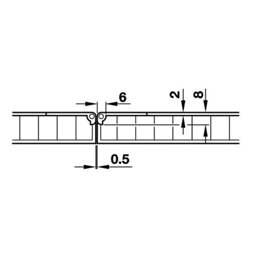 Folding table hinge brass matt