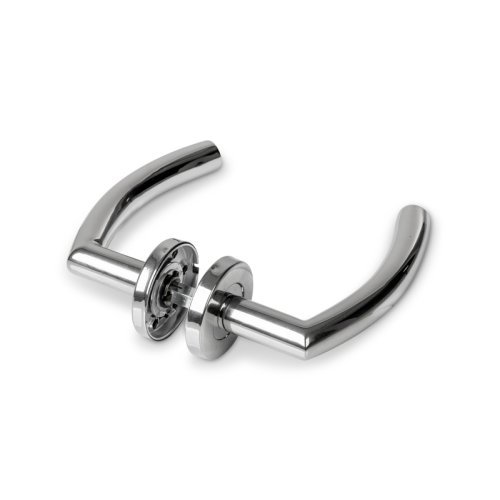 Door lever set sickle-shaped, steel
