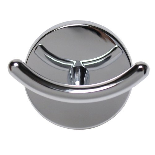 Double coat hook metal chromed round 6 x 7 x 5 cm