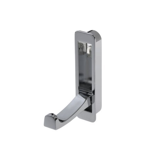 Chrome-plated hinged hook, single, 80x20x13.5mm, without screws