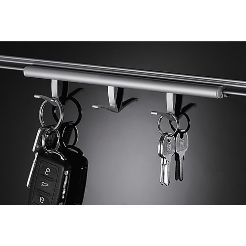 Guide rail with 3 hooks, aluminium 200 mm