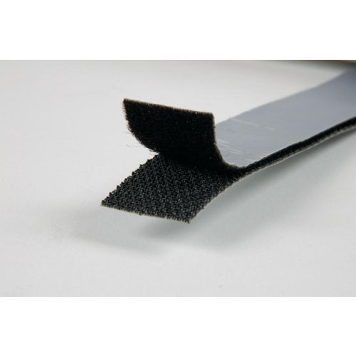 Velcro tape self-adhesive 20mm to 120°C black