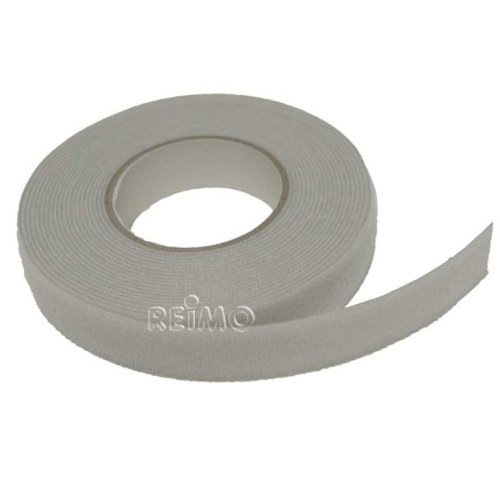 Velcro tape fleece share - 10 mm width - gray - 5 m