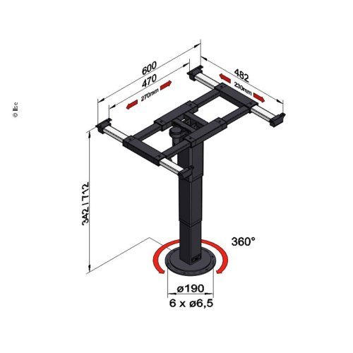 Lift rack with torsion and displacement - 342-712 mm