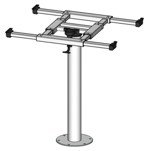 Table column with rotation and displacement H730mm Alu