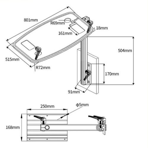 Alu-Schwenkti.silber 90°