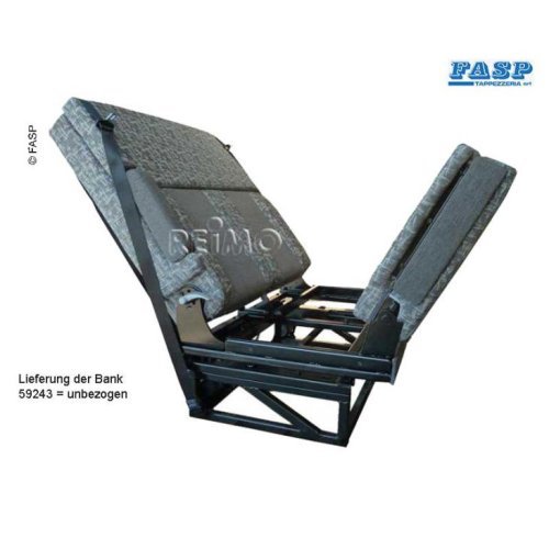 Seat/sleeper bench, one side armrest, 3-point belts, bed:1700x1000mm
