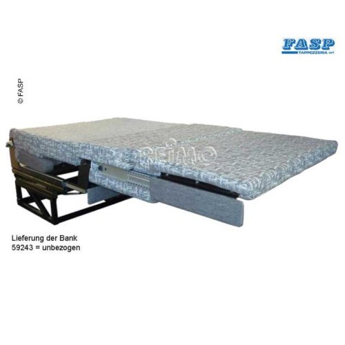 Seat/sleeper bench, one side armrest, 3-point belts, bed:1700x1000mm