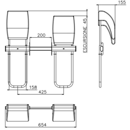 Kopfstütze Set Abs.158mm