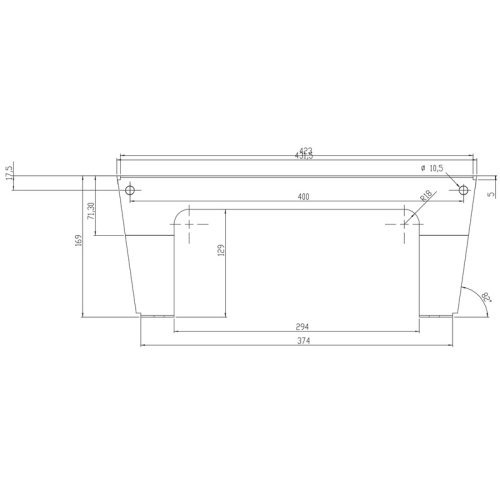 Seat box flat f. Ducato 2002 (instead of the original box)