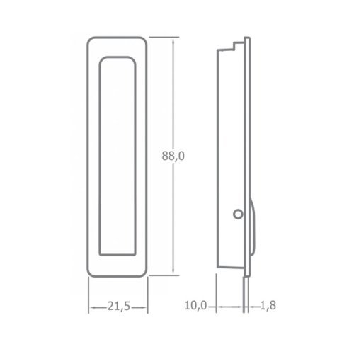 Folding hook 88x21,5mm