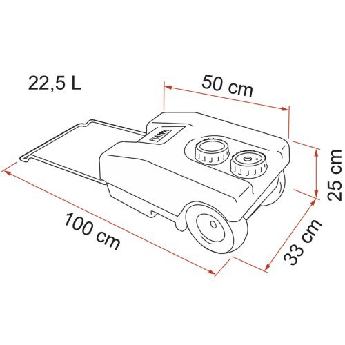 Abwasserrolltank grau 23l