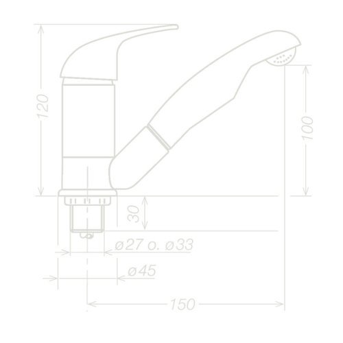Water amature single lever faucet KAMA - 360 ° rotating spout