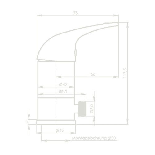 Brass single lever mixer CHARISMA without tap - 3/8" connection