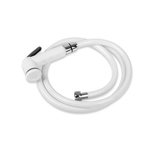 Shower set white with locking lever, 150 cm