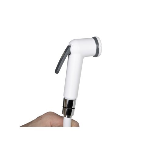 Shower set white with locking lever, 150 cm