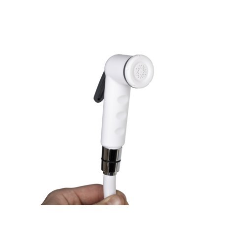 Shower set white with locking lever, 150 cm