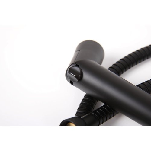 Shower set with gate valve - Black matt