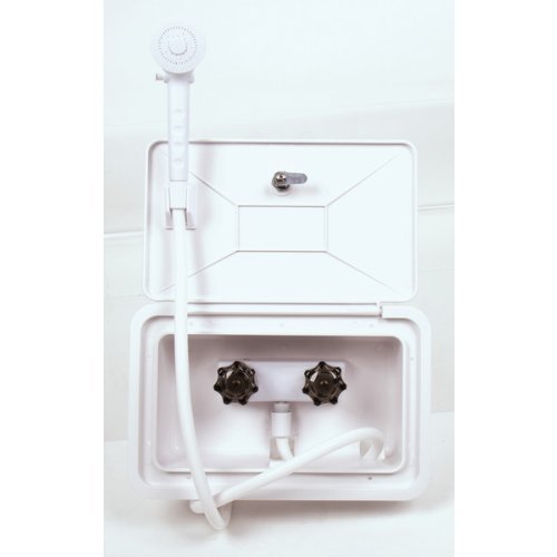 Outdoor shower box, white, lockable, 345x220mm