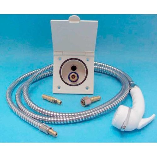 Set water socket with hand shower incl. 2 m hose - White