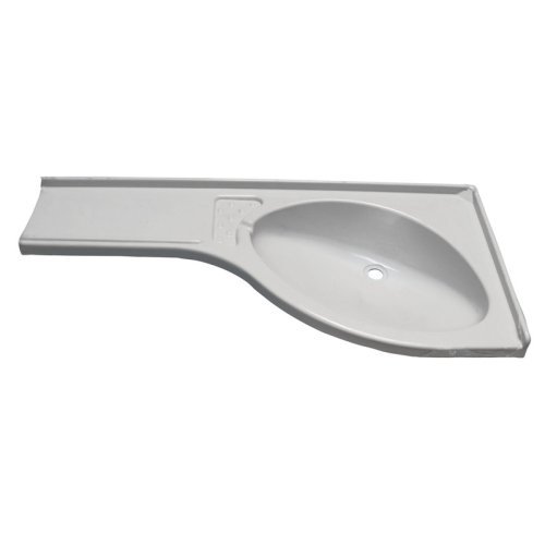 Corner washbasin shelf left white 840x375x150mm