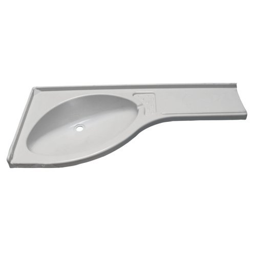 Corner washbasin shelf right white 840x375x150mm