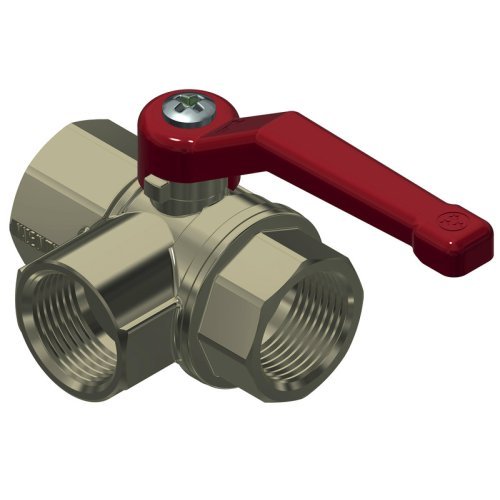 3 way aluminum stopcock, 1/2" female thread, with long handle